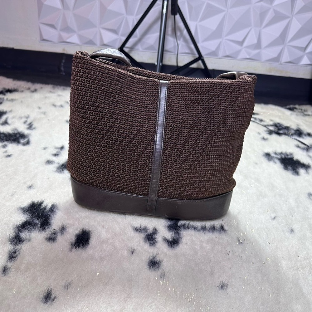 The Sak Women’s Brown Tight Weave Woven Leather Crossbody Bag